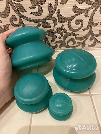 Массажные банки для тела зеленые 4 шт