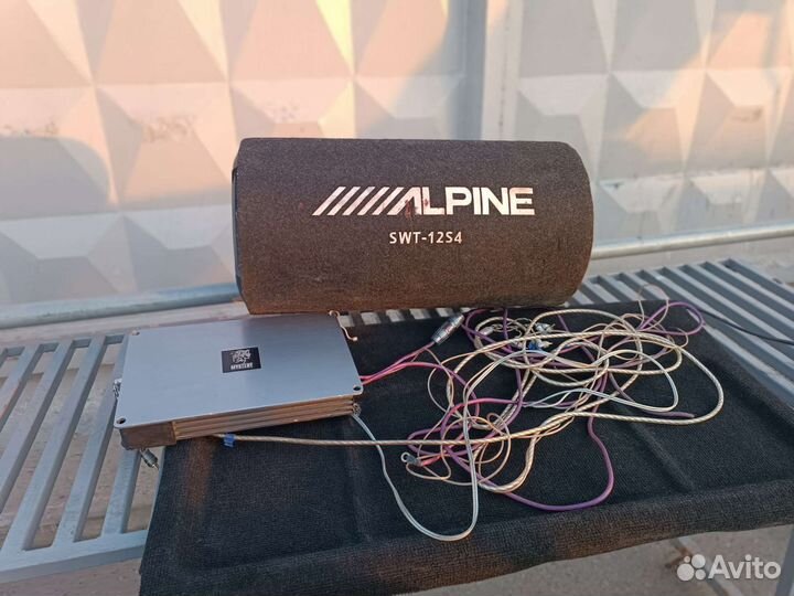 Сабвуфер alpine и усилитель mystery + провода
