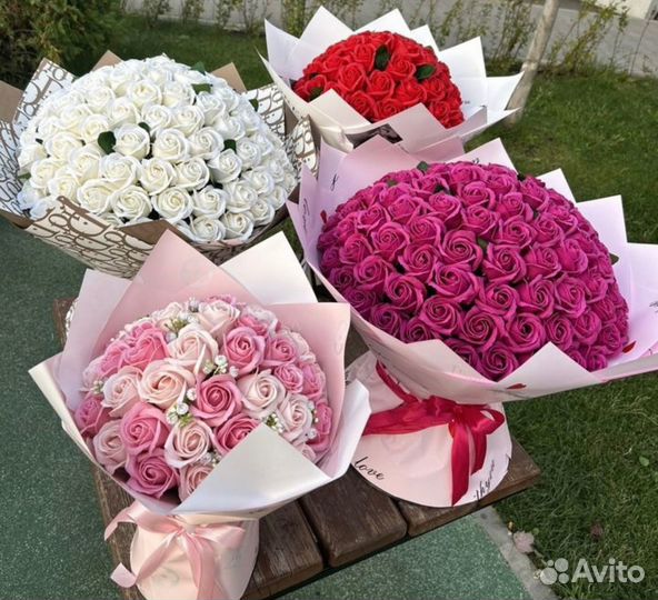 Букет из мыльных роз