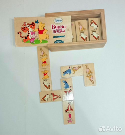 Домино деревянное детское Винни Пух