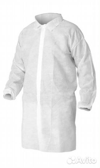 Халат смотровой из спанбонда на липучках