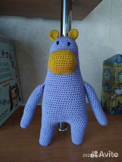 Забавные зверята Бегемотик игрушка амигуруми