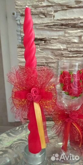 Бокалы, свечи, аксессуары для свадьбы