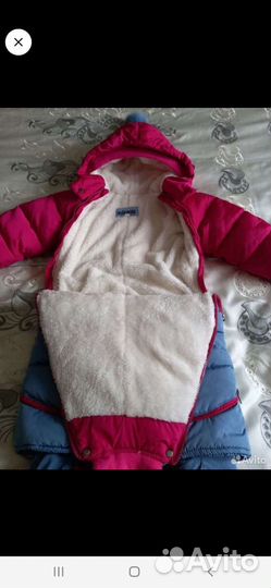 Зимний комбинезон для девочки 74-80 см