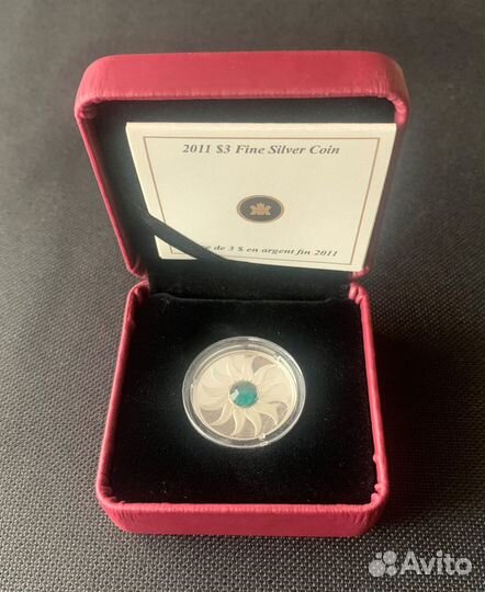 Камни рождения Май, Серебро 999, Канада 2011г