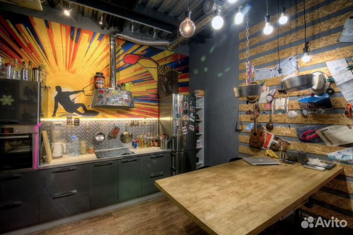 Аренда Лофта. Апартаменты посуточно с кухней. 70м2