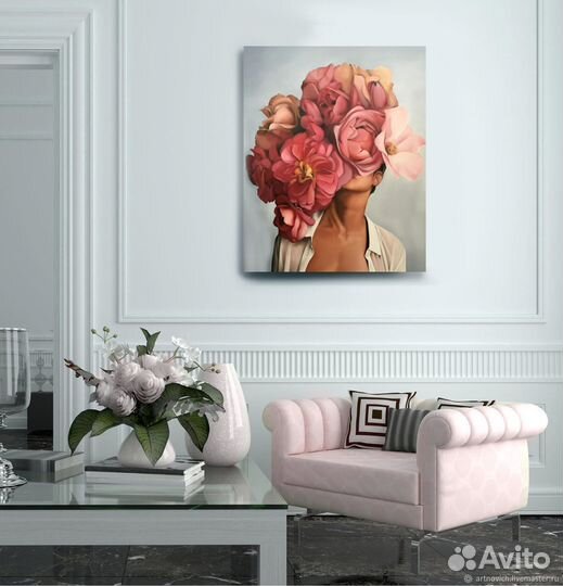 Картина Девушка с пионами