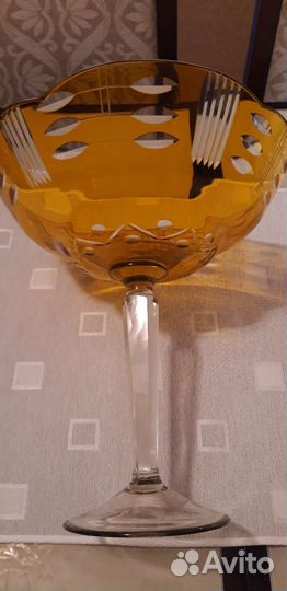 Ваза для фруктов на ножке стекло СССР