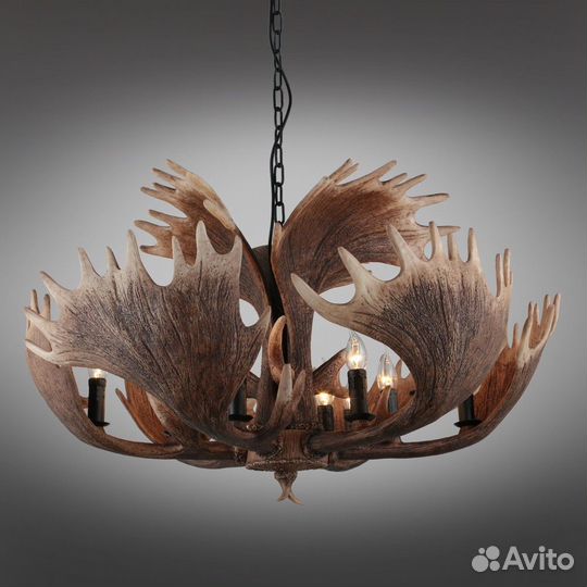 Люстра освещение в стиле ретро из рогов оленя