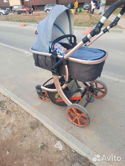 Коляска 2 в 1 эко кожа