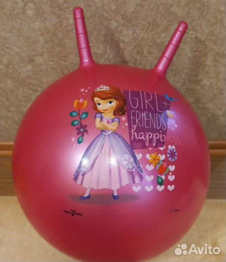 Мяч прыгун с рожками на дувной