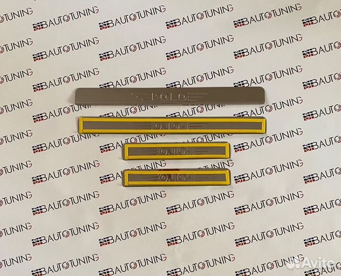 Накладки на пороги Volkswagen Polo (хром)