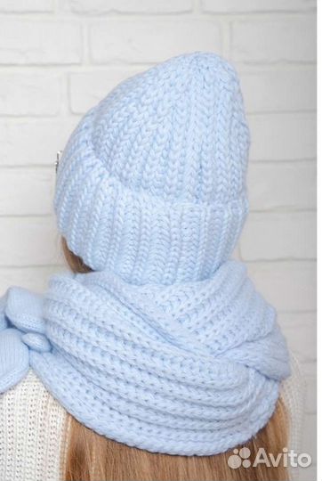 Новый зимний комплект шапка, шарф-снуд