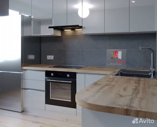 Кухня с антресолями артикул 84151