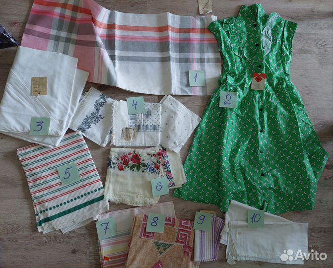 Вещи времен СССР платье, скатерть, наволочки и пр