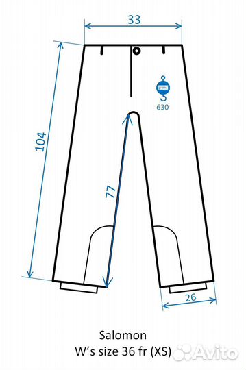 Брюки горнолыжные Salomon. Размер женский XS