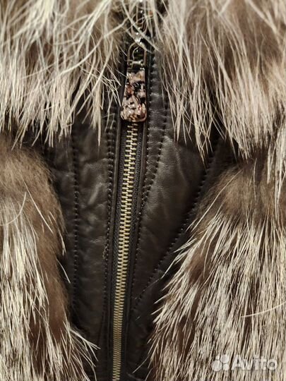 Куртка новая из натур. кожи с мехом чернобурки