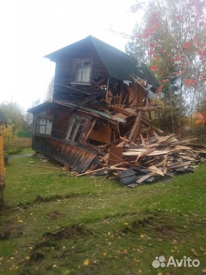 Снос, демонтаж, разборка дома, фундамента