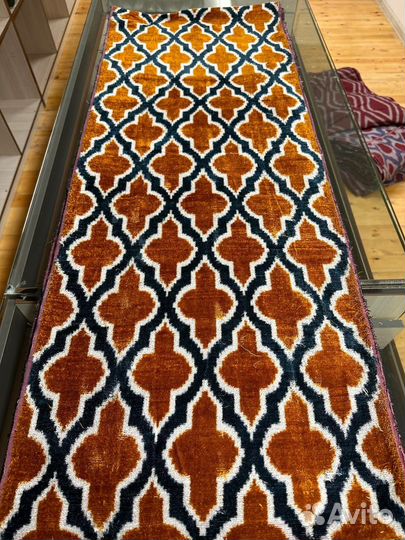 Узбекский шелковый бархат Бахмаль. Шелковый икат