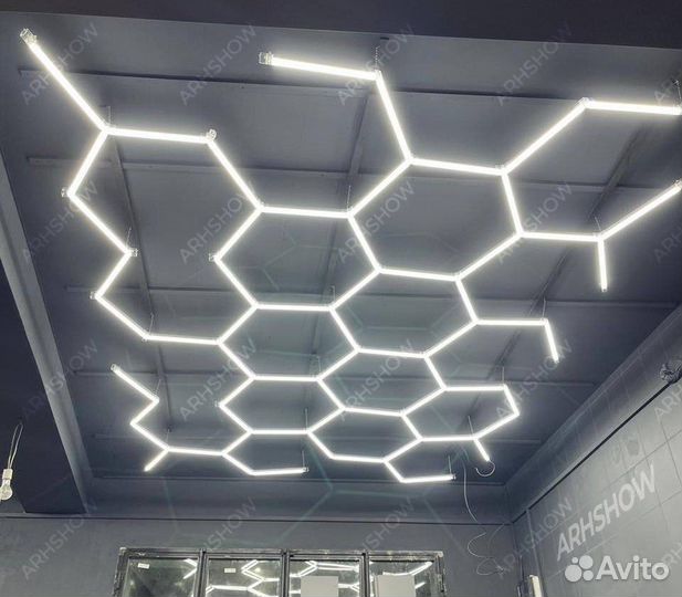 Освещение соты для мойки, детейлинга, автосревиса