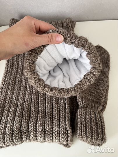 Зимний комплект шапка шарф варежки