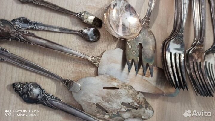 Набор Роза Троянда 19 шт мельхиор посеребрение