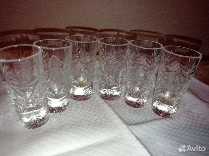 Стопки Рюмки Хрустальные Хрусталь Алмазная грань