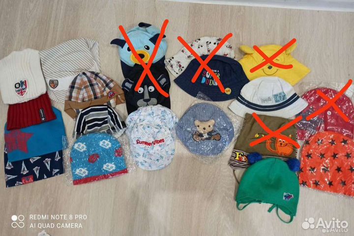 Шапки, кепки, панамки от 6 мес до 4 лет