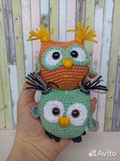Брелок вязаная сова