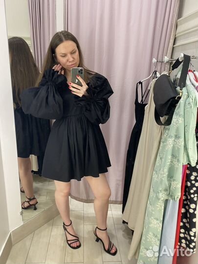 Inspire платье с рукавами буфами S