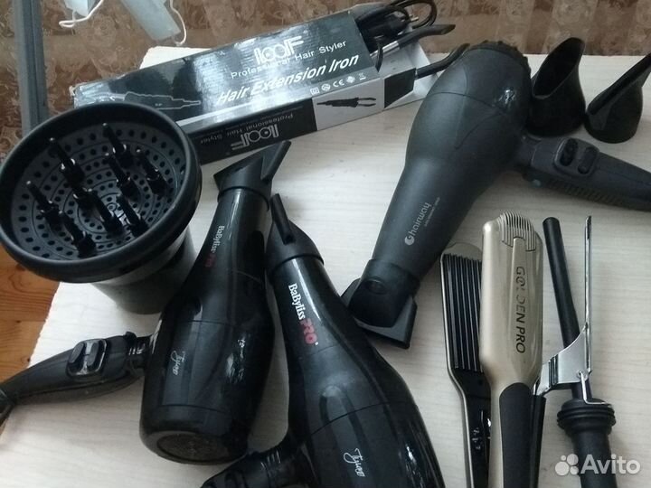 Плойки,фены, диффузор, щипцы для наращивания волос