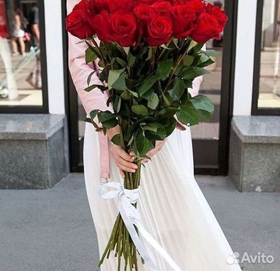Розы высокие Доставка цветов