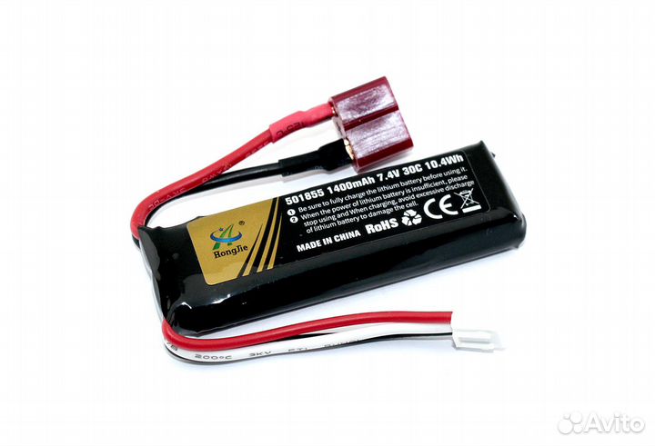 Аккумулятор Li-Pol 7.4v 501855 1400mah T-plug