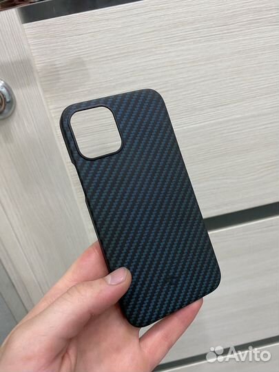 Чехол pitaka iPhone 12 PRO (зеленый карбон)