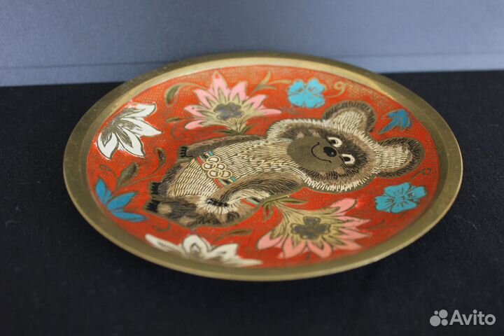 Тарелка блюдце Индия Олимпийский Мишка Олимпиада