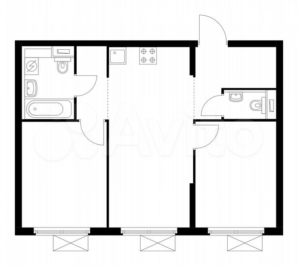 2-к. квартира, 51,1 м², 13/15 эт.