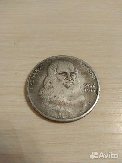 Монета коллекц. посвящёна Леонардо Да Винчи