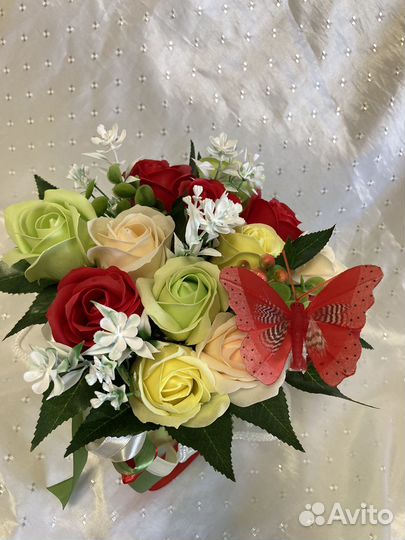 Букет из мыльных роз