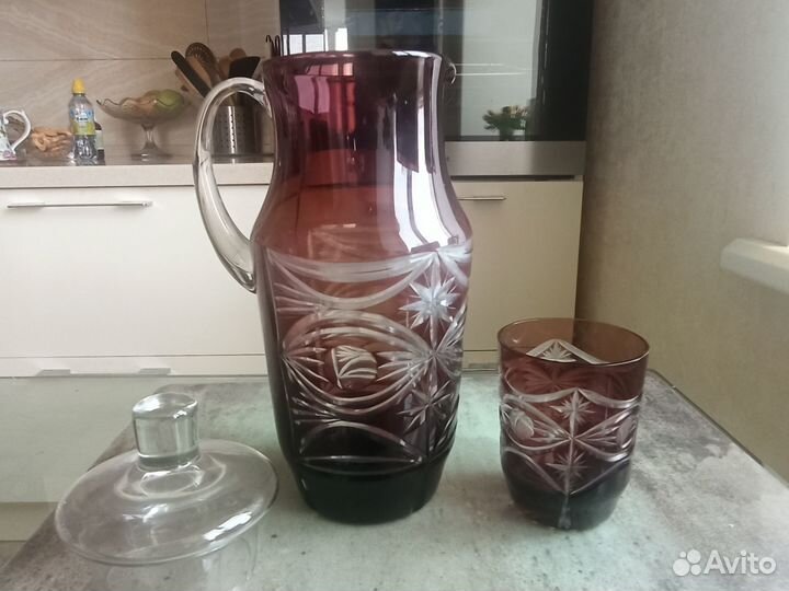 Графин цветной хрустальный СССР