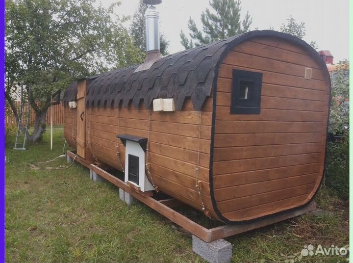 Баня бочка квадро