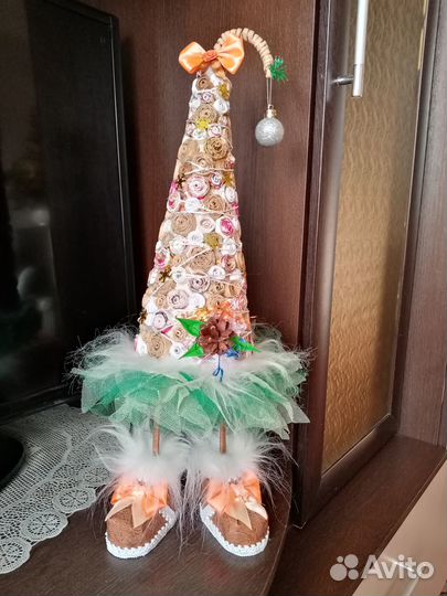 Елка новогодняя топотушка, ручная работа