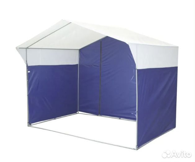 Торговая палатка 2х2м, 3х2м,2.5х2 м бело-синяя