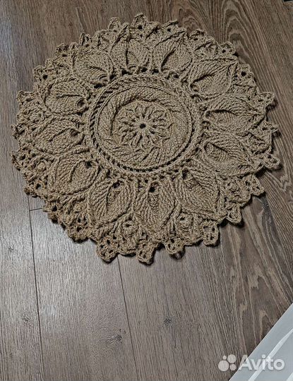 Эко-ковёр из джута, круглый