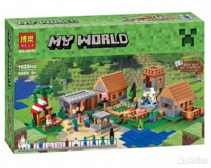 Конструктор Деревня Micro World Майнкрафт 1622 дет