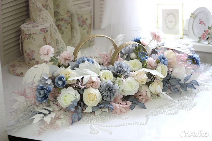 Цветочный декор для свадебной машины