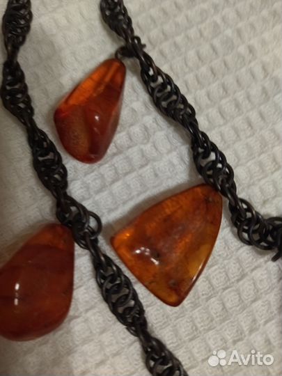 Колье из янтаря винтажное 