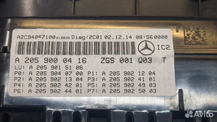 Щиток приборов Mercedes C W205, 2015