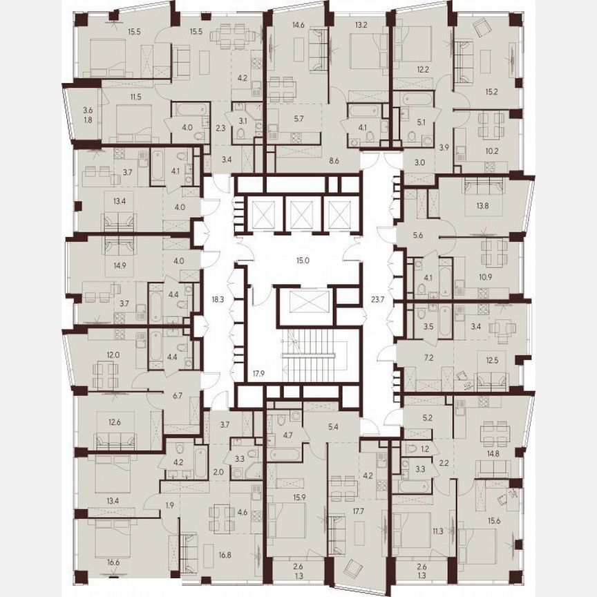 2-к. квартира, 66,5 м², 15/23 эт.