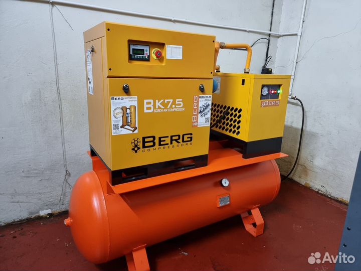 Воздушный компрессор винтовой Berg на ресивере