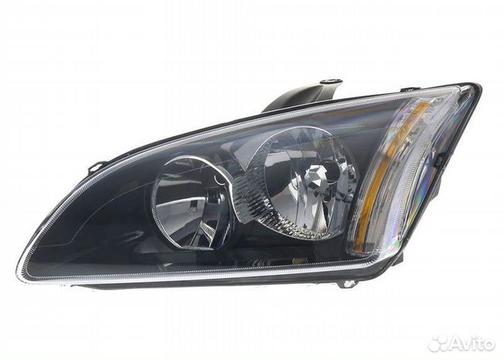Фары форд фокус 2 доресталинг черные-хромированные